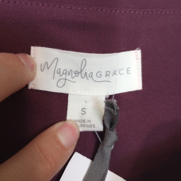 Magnolia Grace Women's Dress Sz S Zuri Embroidered Knit Burgundy Paisley Soft - Picture 5 of 7